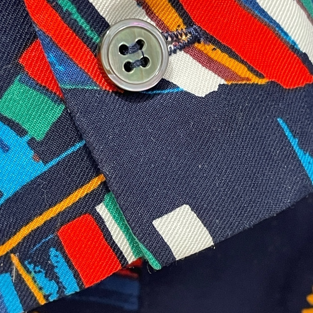 Soft Surrounding Nautical Sail Away Sailboat Button-Up Navy‎ Blouse Cape Cod - Picture 6 of 7